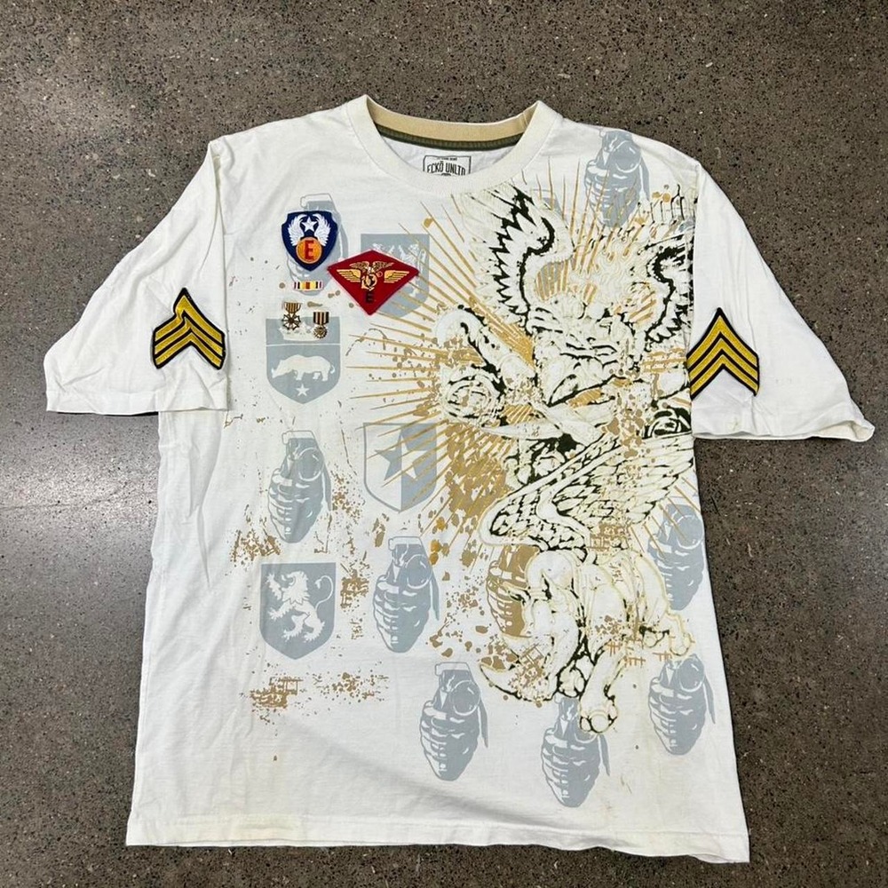 Vintage Ecko Unltd Y2K AOP T-Shirt (Fits Size XL) Affliction